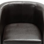 Vidaxl fauteuil avec repose-pied marron foncé similicuir