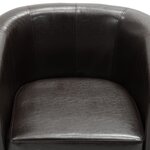 vidaXL Fauteuil avec repose-pied Marron foncé Similicuir