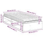 vidaXL Lit de jour avec matelas 80x200 cm bois de pin massif