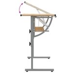 vidaXL Bureau d'artisanat chêne sonoma et gris 110x53x(58-87) cm