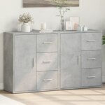 vidaXL Buffets 2 Pièces gris béton 60x31x70 cm bois d'ingénierie