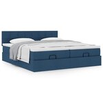 VidaXL Cadre de lit ottoman avec matelas bleu 180x200 cm tissu