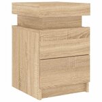 vidaXL Table de chevet avec lumières LED chêne sonoma 35x39x55 cm