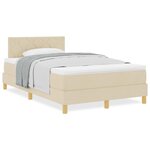 vidaXL Lit boxspring avec matelas Crème 120 x 200 cm tissu