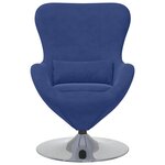 vidaXL Fauteuil œuf Bleu police 63 x 73 x 90 cm Velours