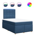 vidaXL Sommier à lattes de lit avec matelas Bleu 120x200 cm Tissu