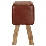 vidaXL Banc saut de cheval 58 cm marron cuir véritable et manguier