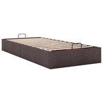 vidaXL Cadre de lit ottoman sans matelas marron foncé 90x200 cm tissu