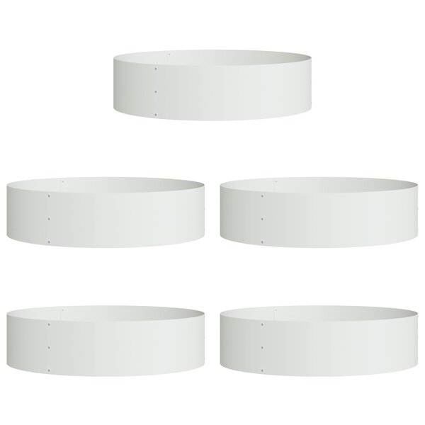 vidaXL Ensemble de Planteurs Blanc Blanc Métal Grand Planteur