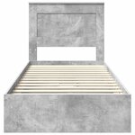 vidaXL Lit de Rangement Gris béton 90 x 190 cm Bois d'ingénierie