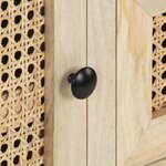 vidaXL Buffet 60x35x70 cm Bois de manguier massif et canne naturelle