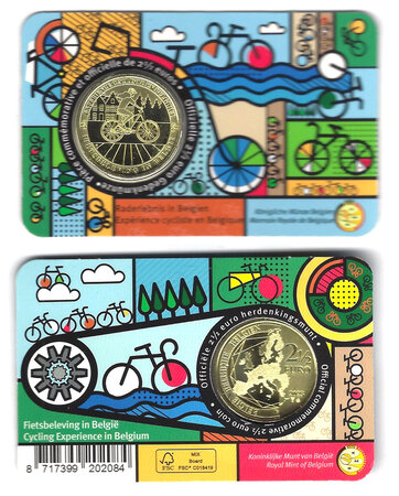 Monnaie belgique 250 euros 2023 bu - cyclisme version française en coincard