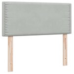 vidaXL Sommier à lattes de lit et matelas gris clair 90x220 cm velours
