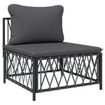 vidaXL Salon de jardin 8 Pièces avec coussins anthracite acier