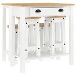 vidaXL Ensemble de bar 5 Pièces Blanc Bois de pin massif