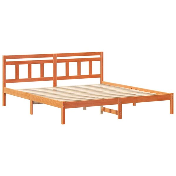 vidaXL Cadre de lit avec tête de lit Marron Bois de pin