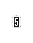 THIRARD - Plaque de signalisation 5  marquage blanc sur fond noir  panneau ABS à visser  56x120mm