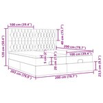 vidaXL Cadre de lit ottoman avec matelas gris foncé 200x200 cm velours