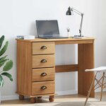 vidaXL Bureau ASKIM Marron 95 x 40 x 75 cm Bois massif en pin