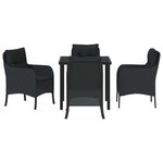 vidaXL Ensemble de salle à manger pour jardin 5 Pièces Noir Poly rotin