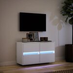 vidaXL Meuble TV mural avec lumières LED blanc 80x31x45 cm