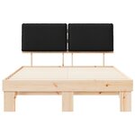 vidaXL Cadre de lit avec tête de lit rembourrée Noir 150 x 200 cm