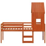 vidaXL Lit haut avec toit cire marron 80x200 cm bois de pin massif
