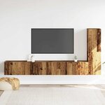 vidaXL Meubles TV muraux 3 Pièces vieux bois bois d'ingénierie