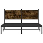vidaXL Cadre de lit métal avec tête de lit chêne fumé 137x190 cm