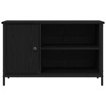 Meuble TV vidaXL en chêne noir 80x40x50 cm en bois d'ingénierie et acier