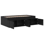 vidaXL Cadre de lit avec rangement Chêne noir 75 x 190 cm