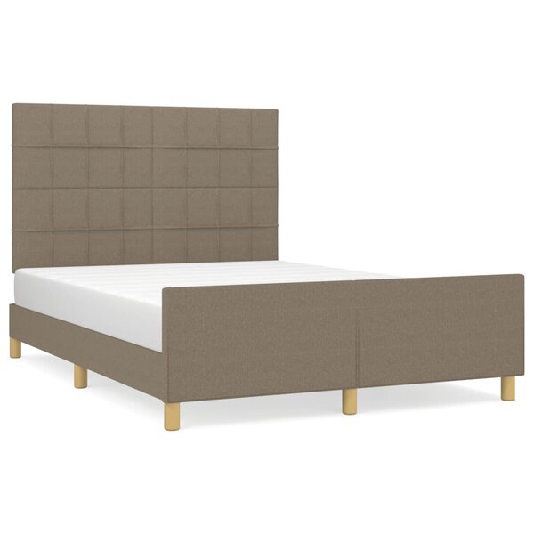 vidaXL Cadre de lit avec tête de lit Taupe 140x190 cm Tissu