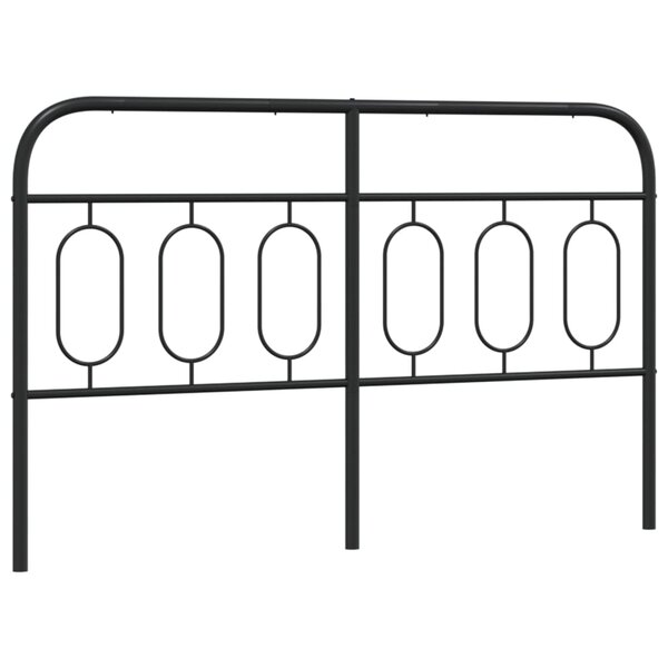 vidaXL Tête de lit métal noir 140 cm