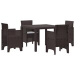 vidaXL Set repas jardin 5 Pièces Marron Plastique