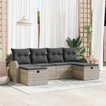 vidaXL Ensemble de canapé de jardin 6 Pièces Gris clair 234 x 117 x 85 cm