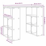 vidaXL Bureau Chêne noir 90 x 50 x 75 cm Bois d'ingénierie