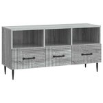 vidaXL Meuble TV Sonoma gris 102 x 34 5 x 50 cm Bois d'ingénierie