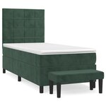 vidaXL Sommier à lattes de lit avec matelas Vert foncé 90x190 cm
