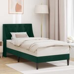 vidaXL Cadre de lit avec tête de lit Vert foncé 100 x 200 cm Velours