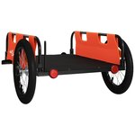 vidaXL Remorque de vélo orange tissu oxford et fer