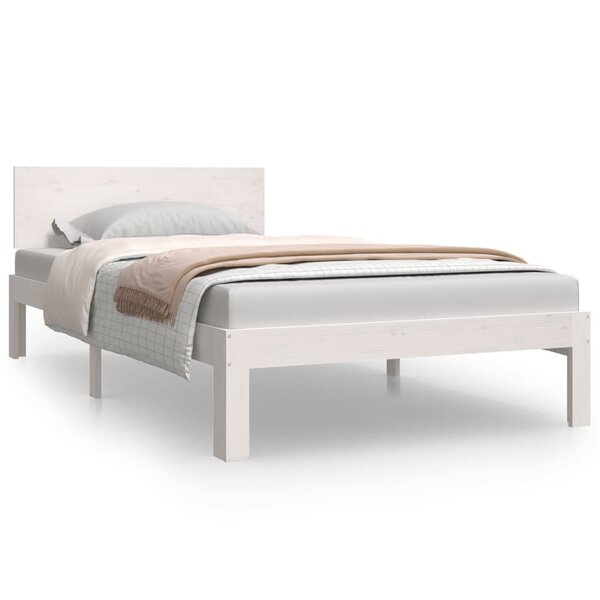 vidaXL Cadre de lit sans matelas blanc bois de pin massif 100x200 cm