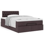 vidaXL Lit ottoman avec matelas marron foncé 120x200 cm tissu