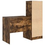 vidaXL Bureau avec tiroir avec étagère avec stockage 2 Pièces Chêne fumé
