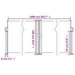 vidaXL Auvent latéral rétractable terre cuite 100x1000 cm