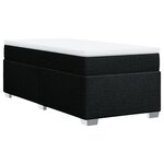 vidaXL Sommier à lattes de lit avec matelas Noir 90x200 cm Tissu