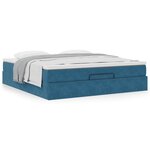 VidaXL Cadre de lit ottoman avec matelas bleu foncé 180x200 cm velours