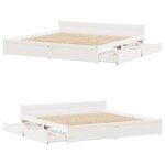 vidaXL Cadre de lit sans matelas blanc 180x200 cm bois massif de pin