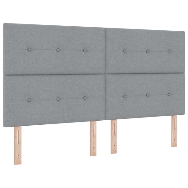 vidaXL Lit à ressorts avec matelas Gris clair 180 x 200 cm tissu
