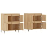 vidaXL Buffets 2 Pièces chêne sonoma bois d'ingénierie