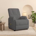 vidaXL Fauteuil de massage gris foncé similicuir daim